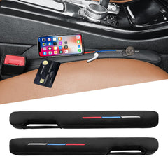 Nosxxus sport style leather seat gap filler on driver side keeps items within reach.