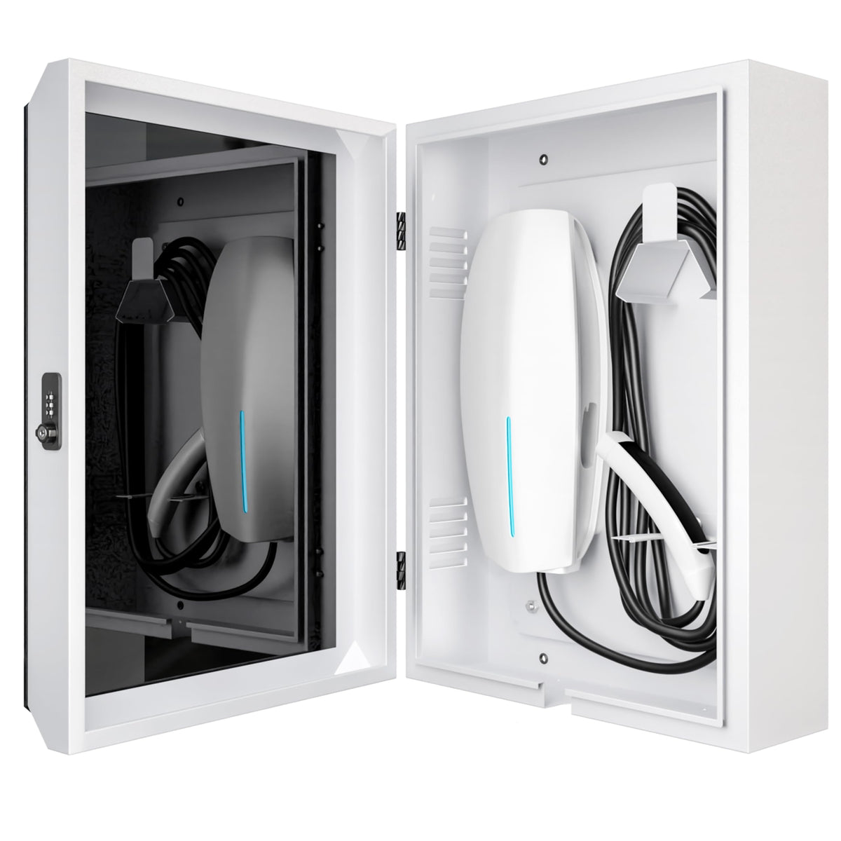 NOTASA Tesla wall charger cover for outdoor installation with weather protection.