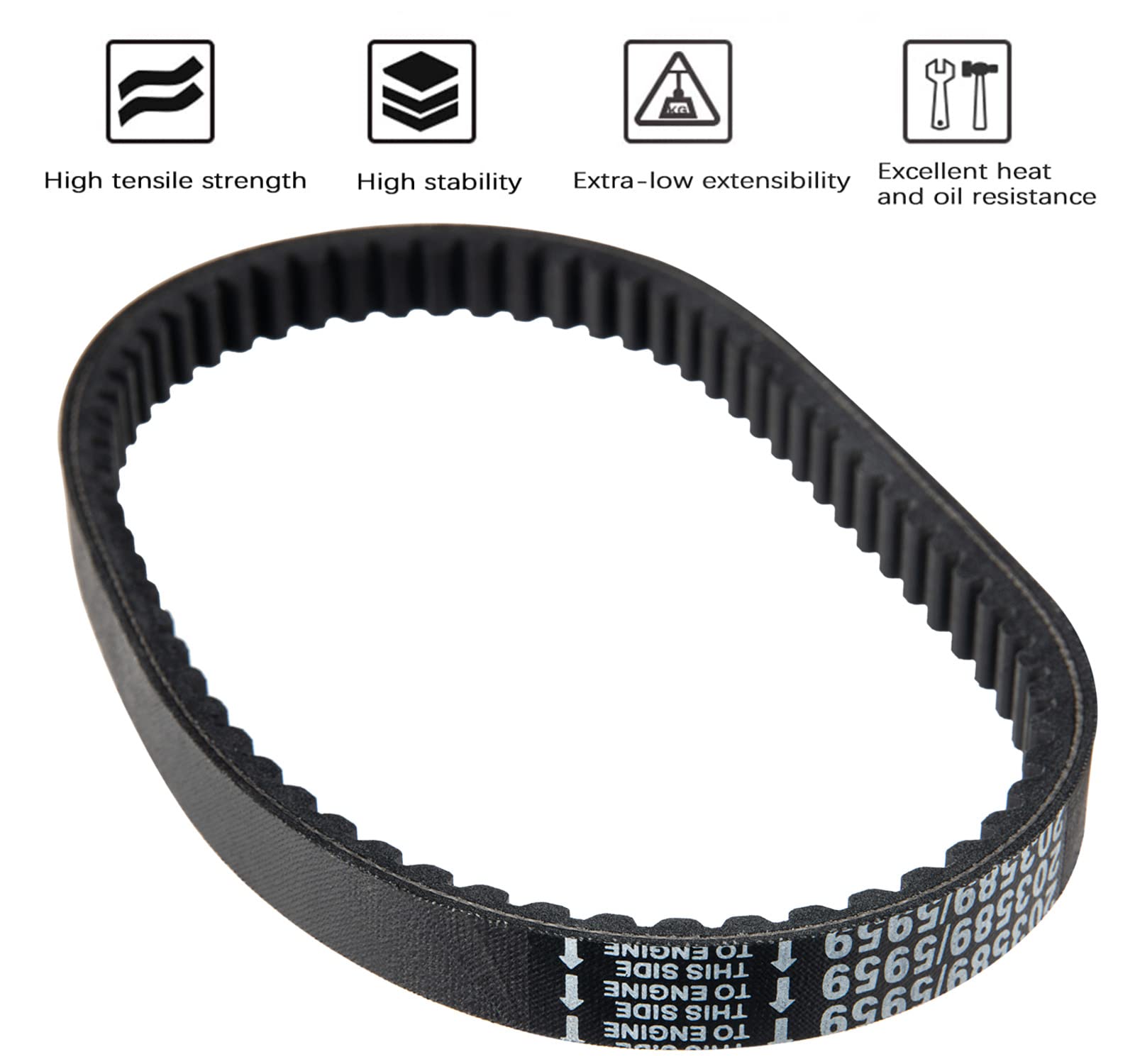 NOTETOUPT torque-converter belt in use on go-kart drivetrain.