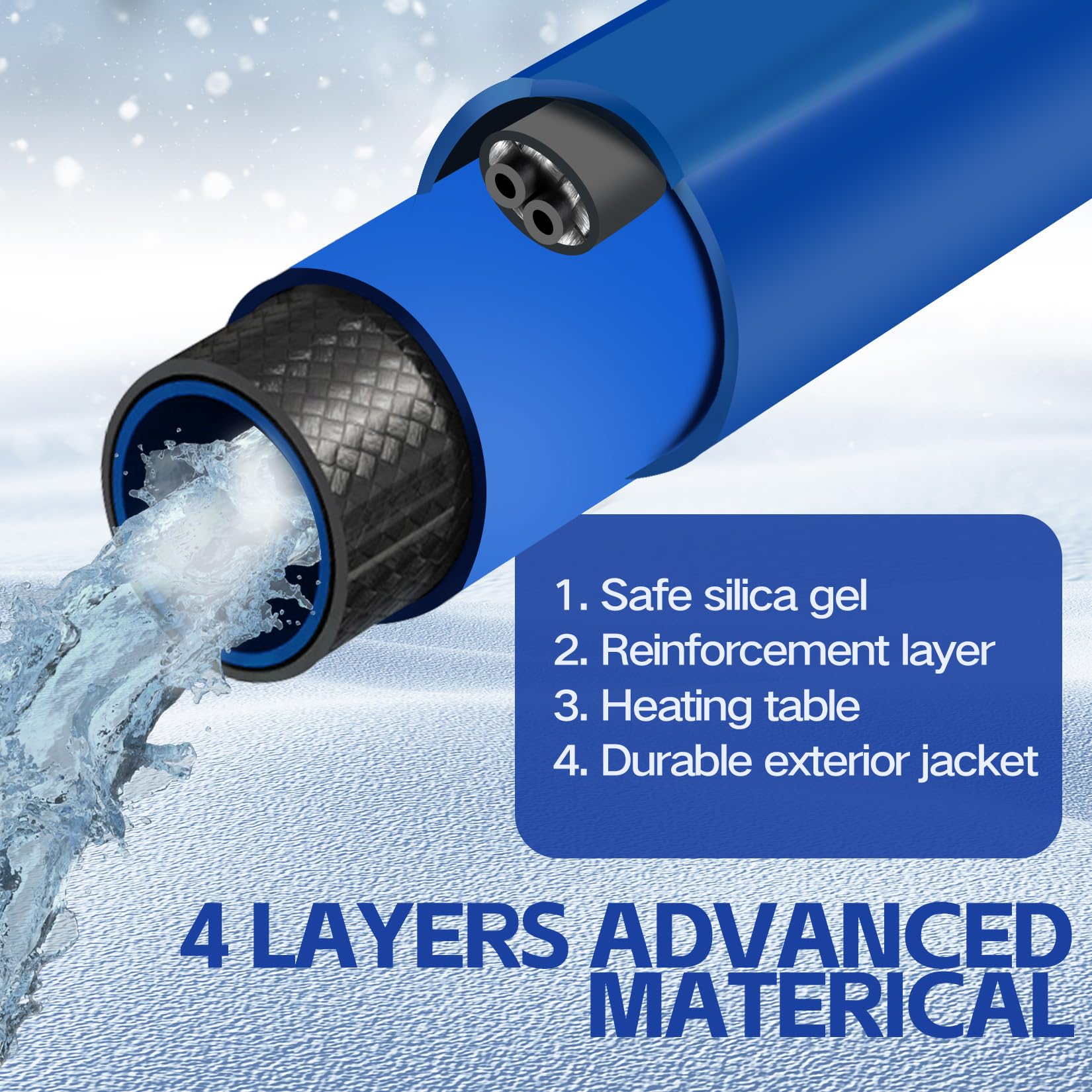 Nottia food-grade, lead-free, BPA-free hose for safe water delivery.