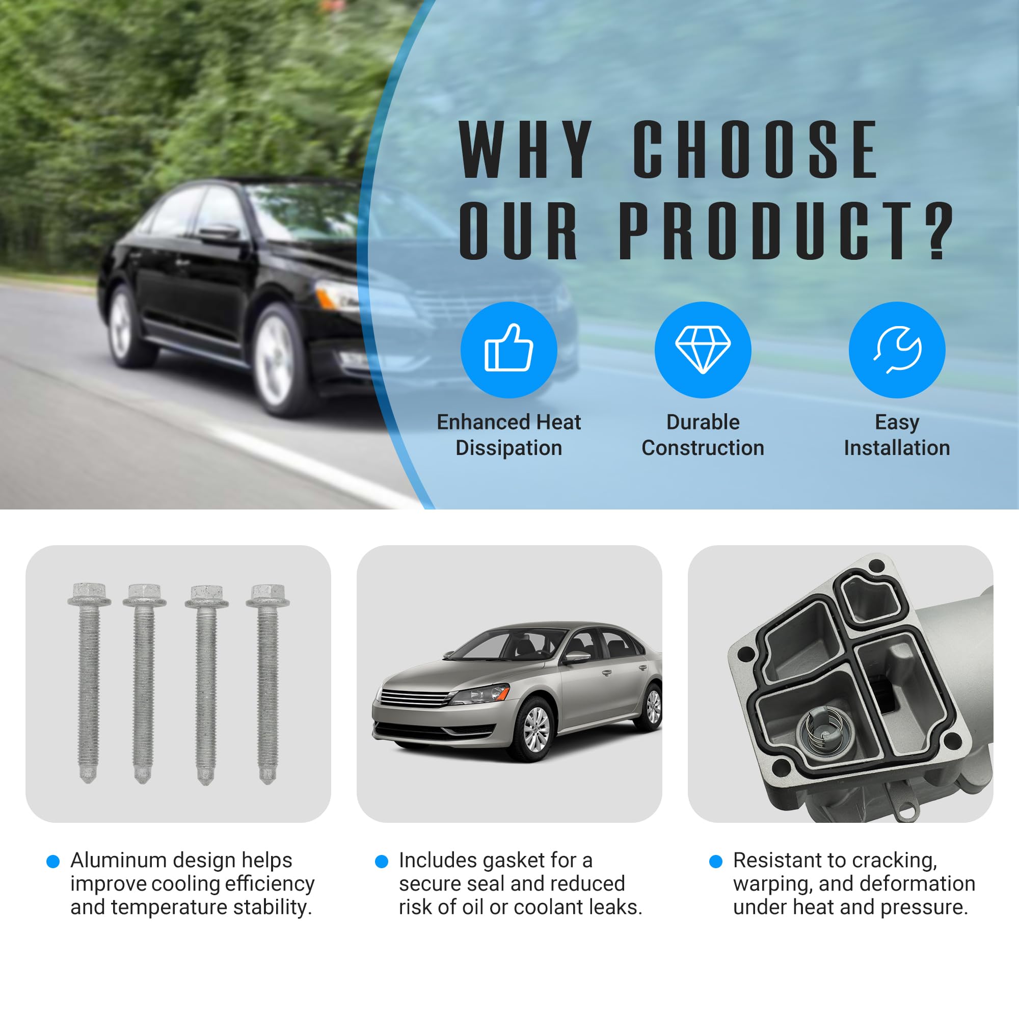 Passat TDI side view emphasizes the durable aluminum design.