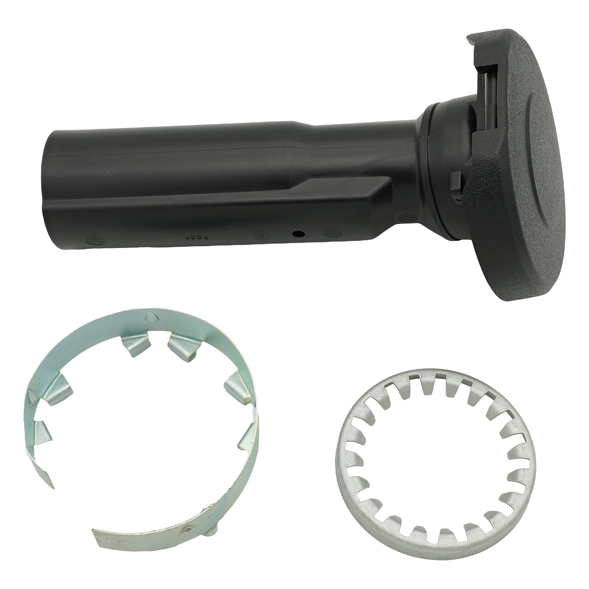 NOVAPARTS tube spare tire carrier lock cover close-up with interlock protection.