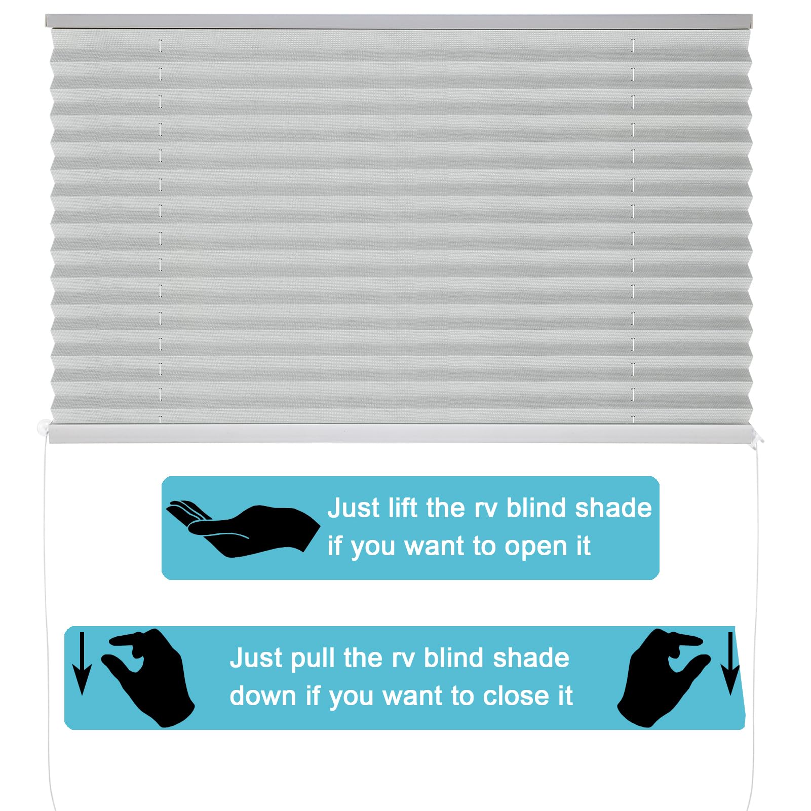 Novino RV blinds block UV rays to protect interiors from discoloration.