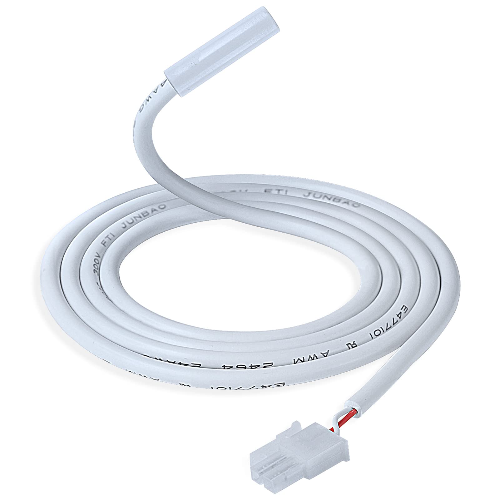 NOVINO RV thermistor close-up shows precise sensing for Dometic fridge.