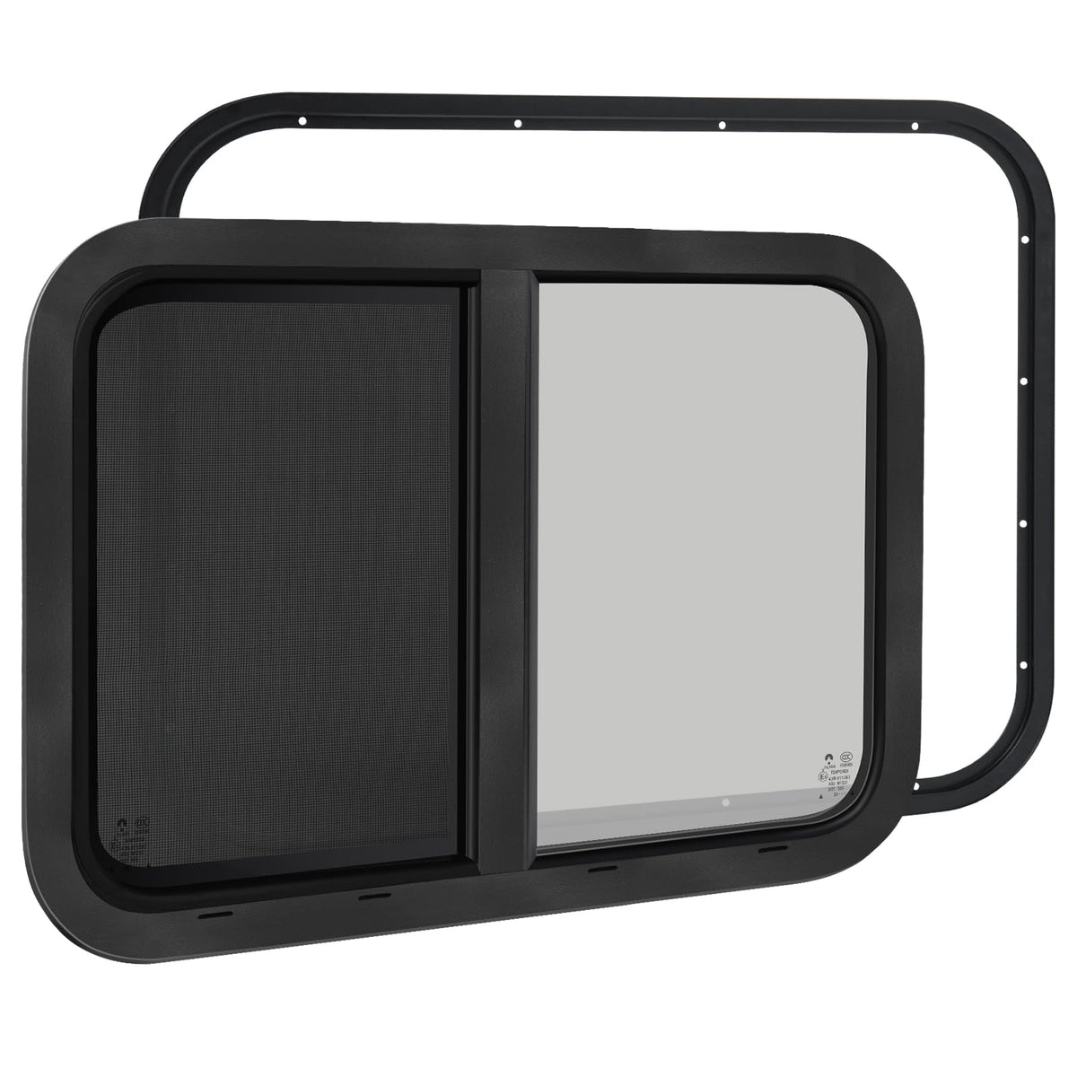 NOVINO RV window 42x22 sliding view for bright, airy cargo trailer interior