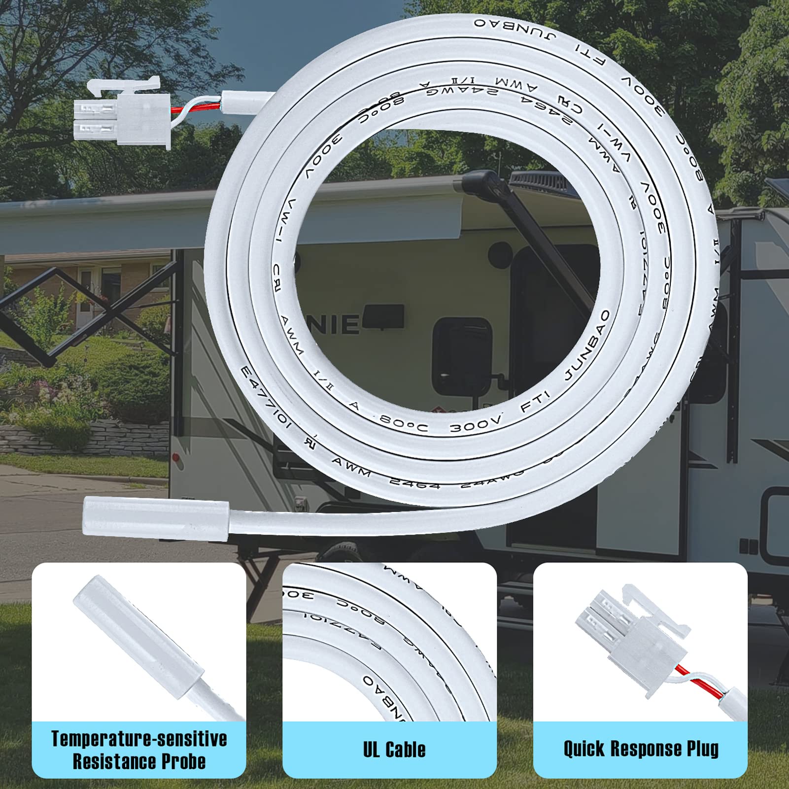 NOVINO waterproof seal ensures durable temperature sensing in RV conditions.