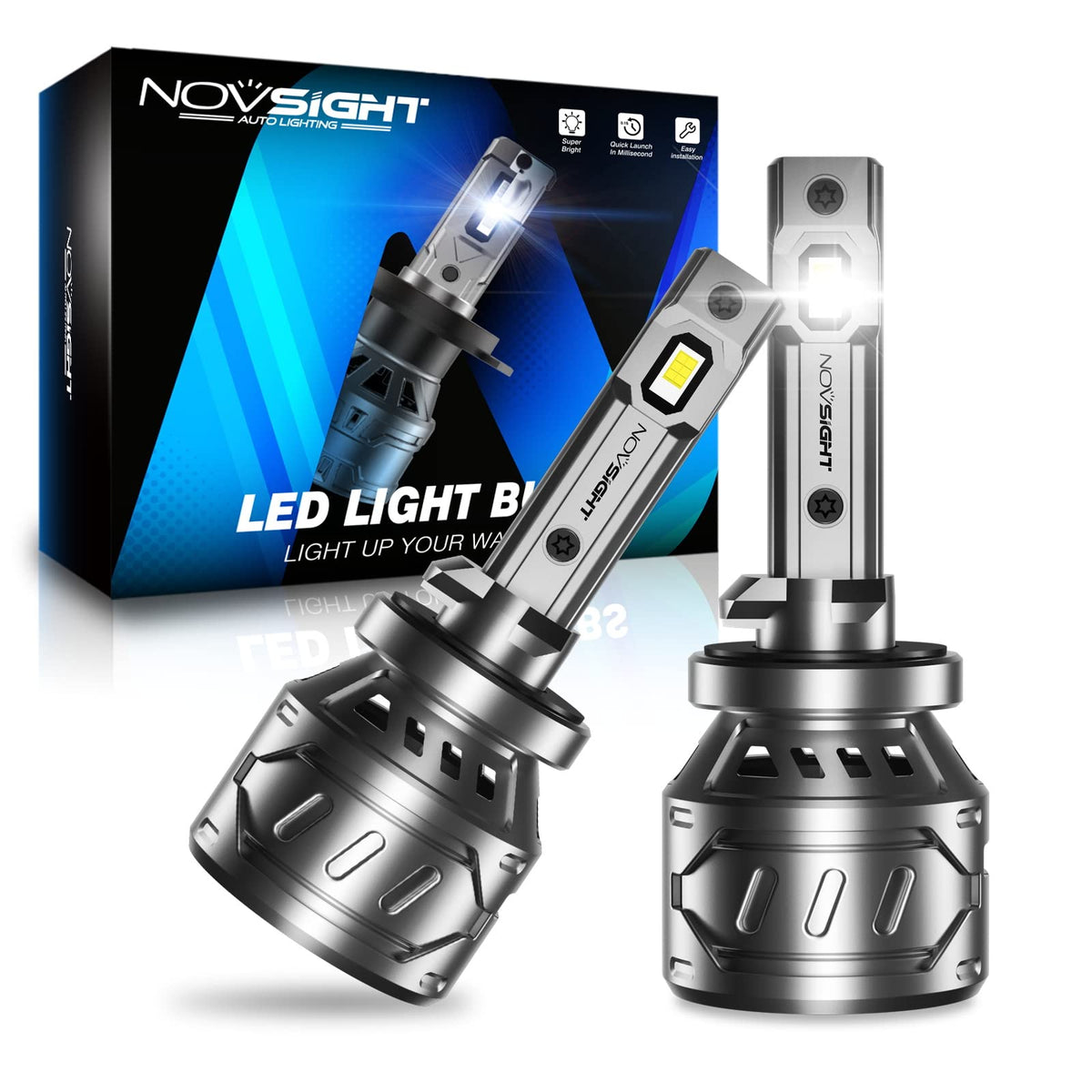 NOVSIGHT 880 fog light bulb with bright beam for clearer night visibility