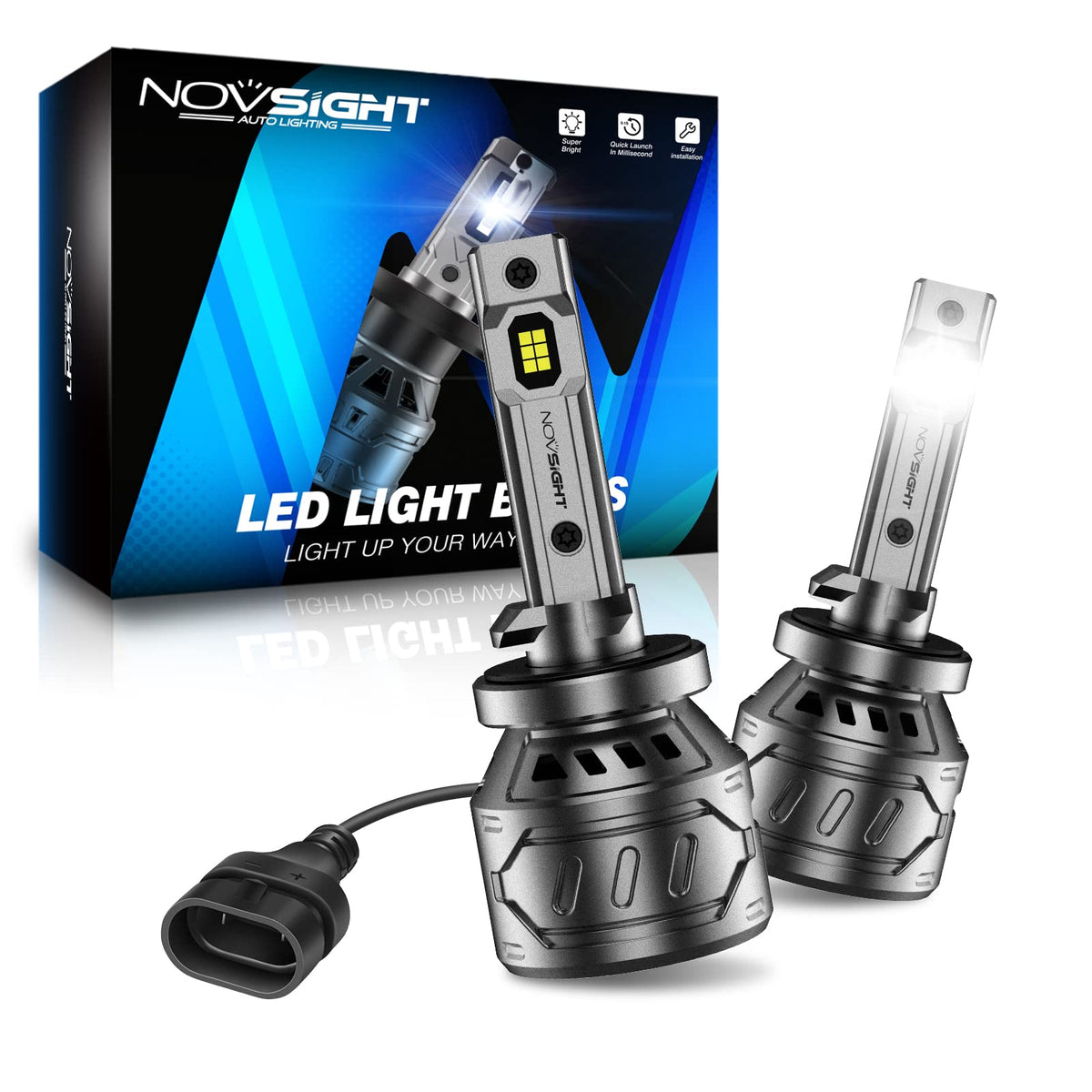 NOVSIGHT 881 front-view brightness enhances night visibility for safer highway driving