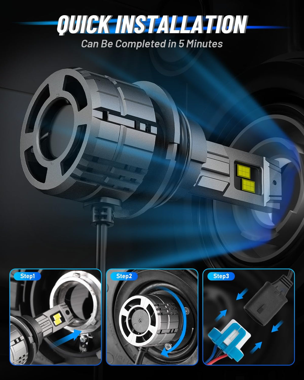 Pack of two NOVSIGHT 9007 fog bulbs ensures complete front lighting.