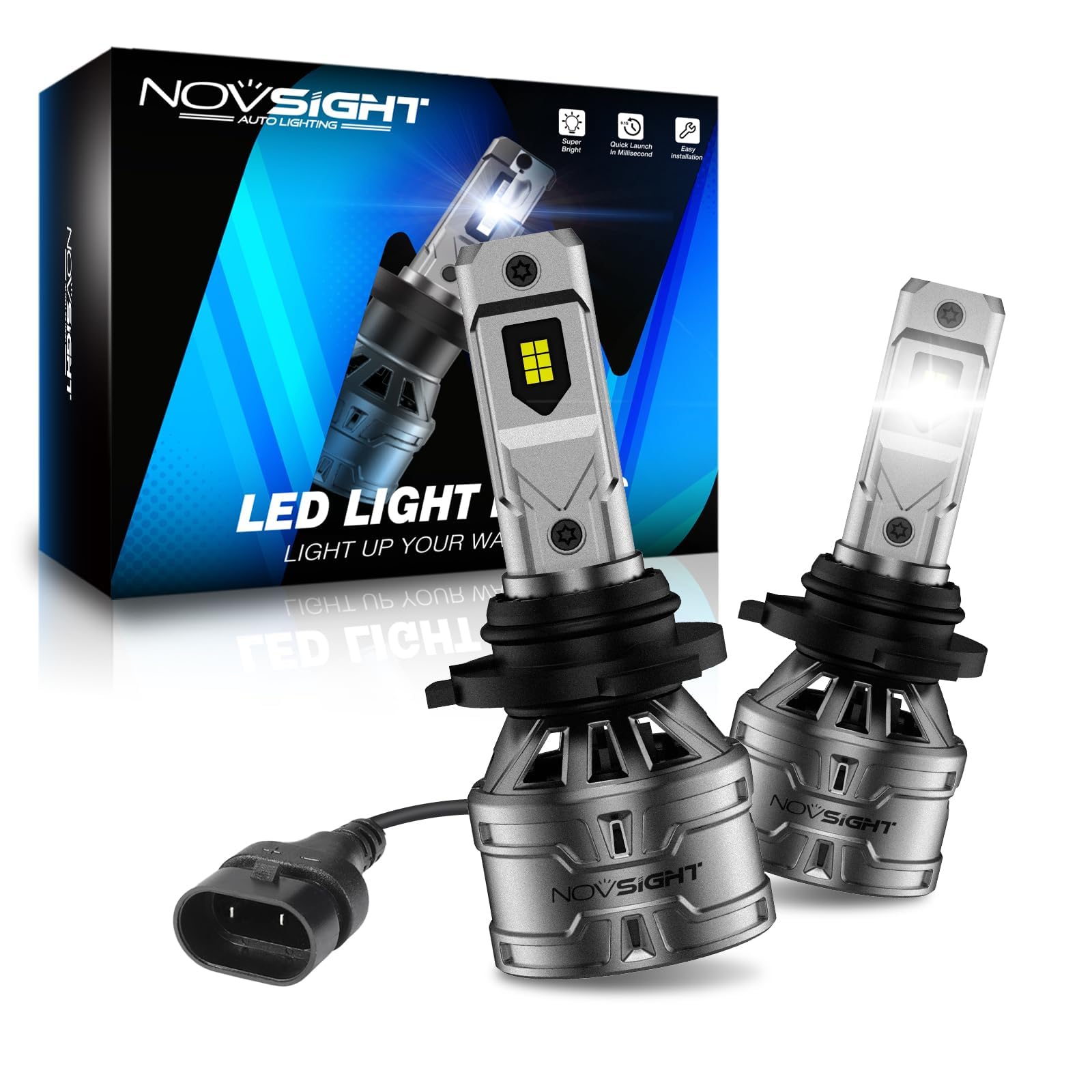 NOVSIGHT H10 fog light bulbs package view for easy installation