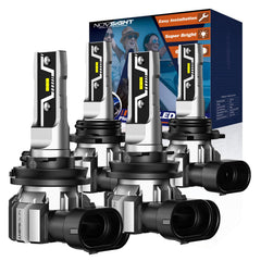 NOVSIGHT H11 9005 LED bulbs with 6500K brightness for clearer night visibility.