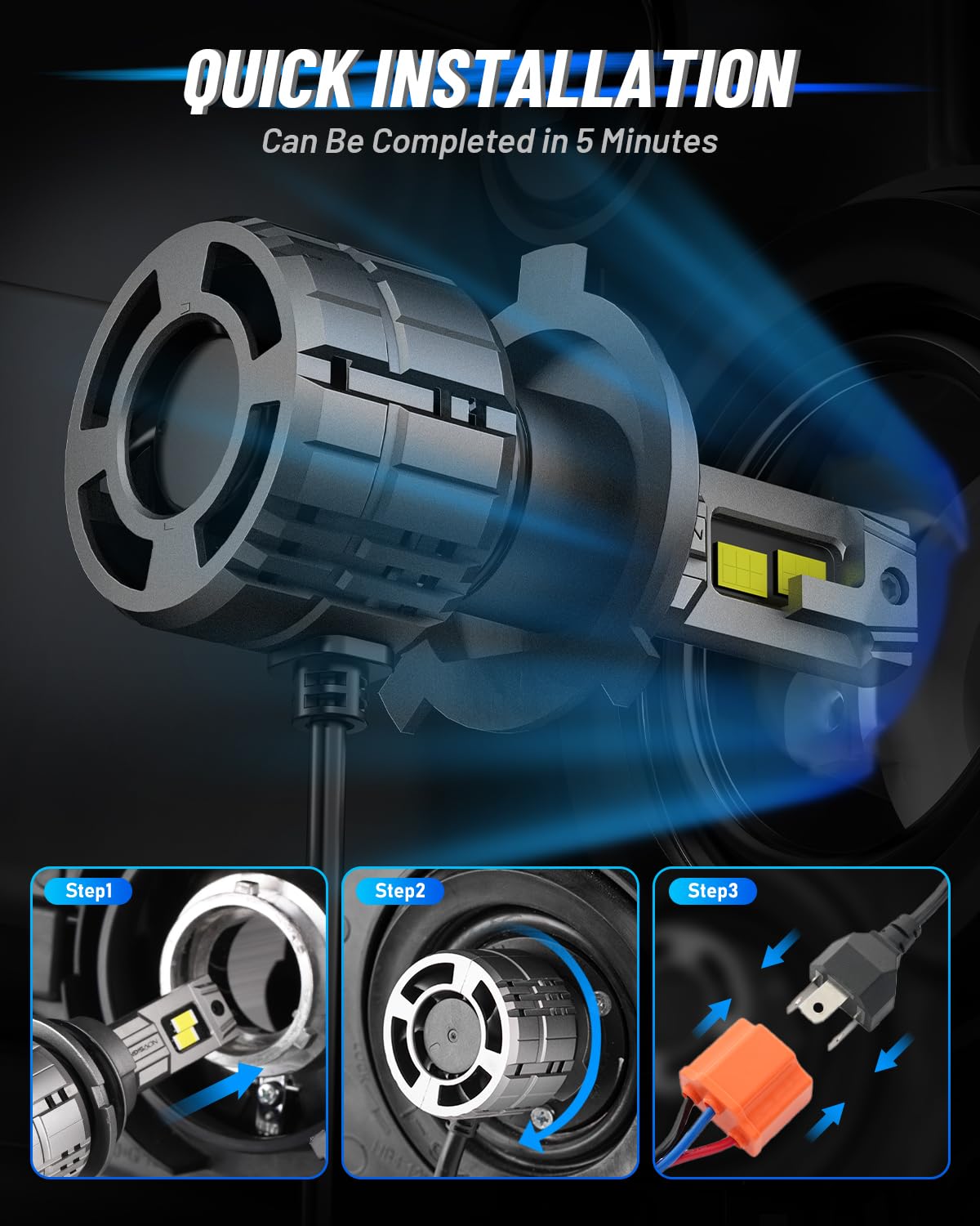 NOVSIGHT H4 bulbs dual heat pipe system ensures steady performance under extended use.