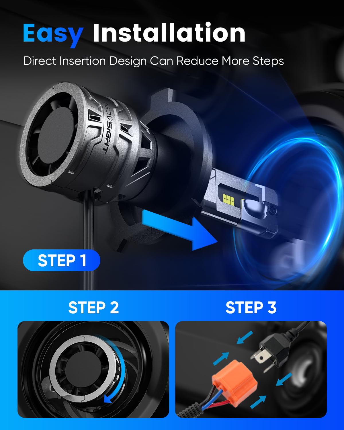 NOVSIGHT HB2/9003 compatibility covers most vehicles with fewer flickers