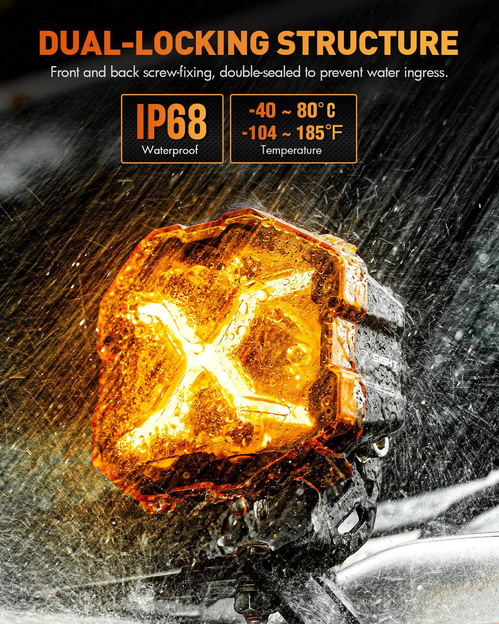 NOVSIGHT pod lights provide wide driving beam for better road coverage