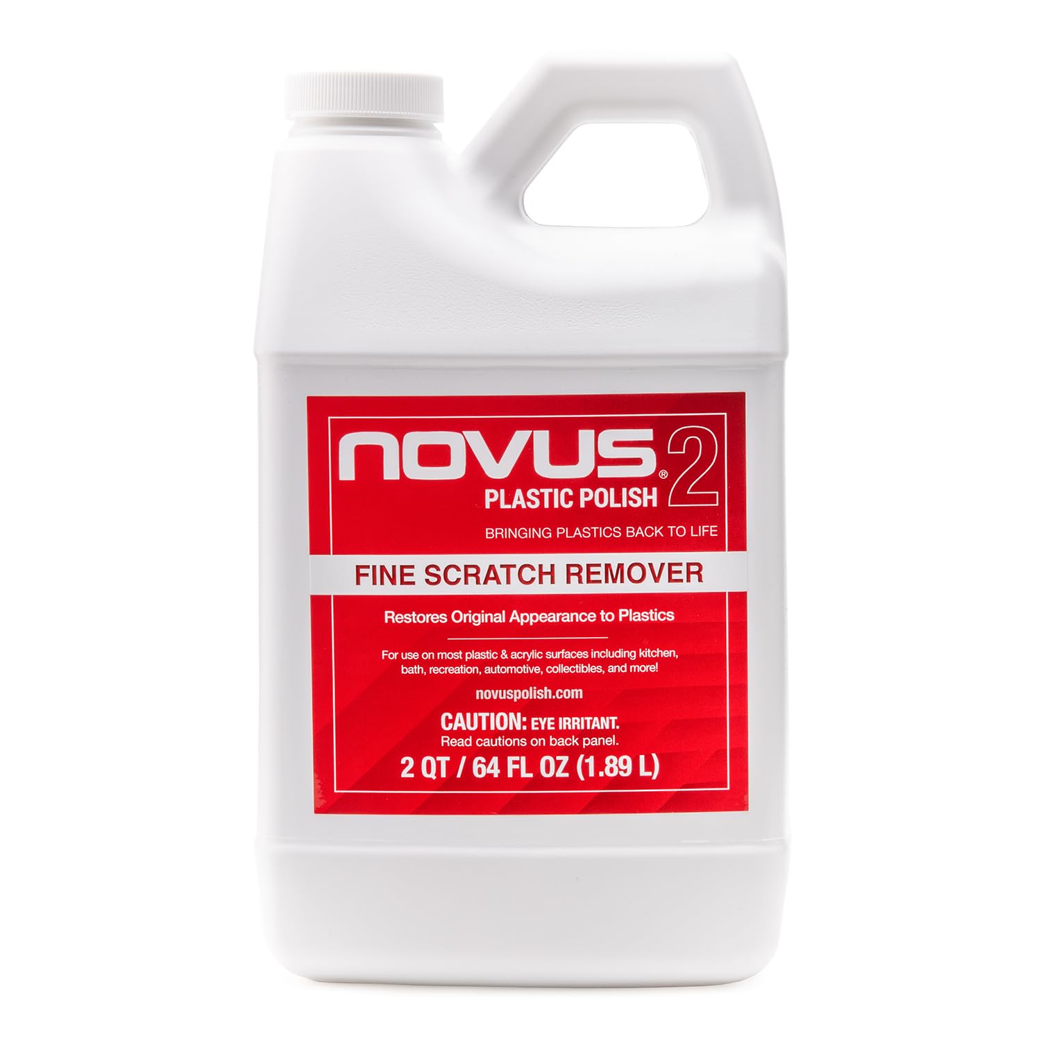Novus 7072 fine scratch remover 64oz bottle helps restore clarity to plastics