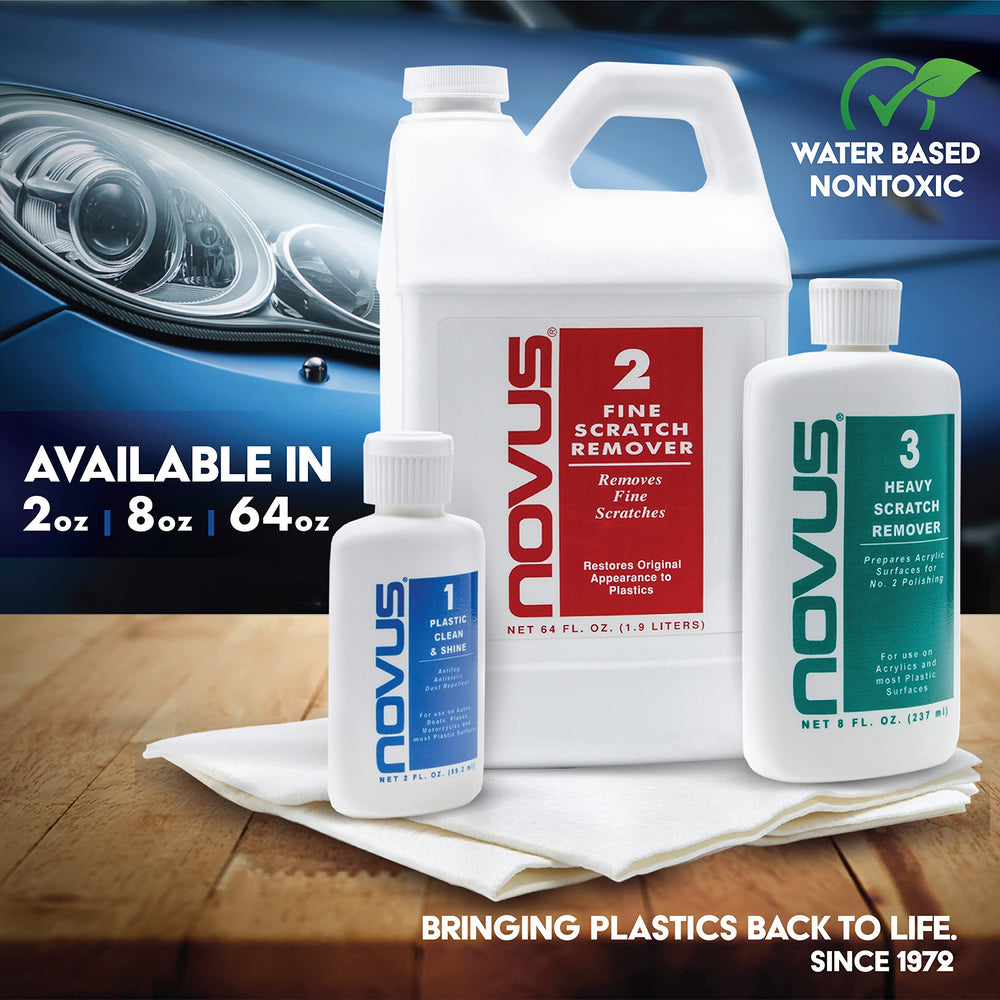 Novus PK1-2 microfiber cloth highlights lint-free buffing during final polish