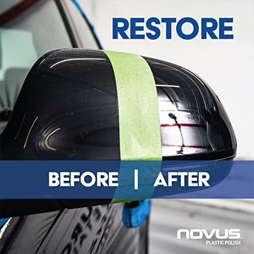 Novus plastic care kit before-and-after close-up of clarity