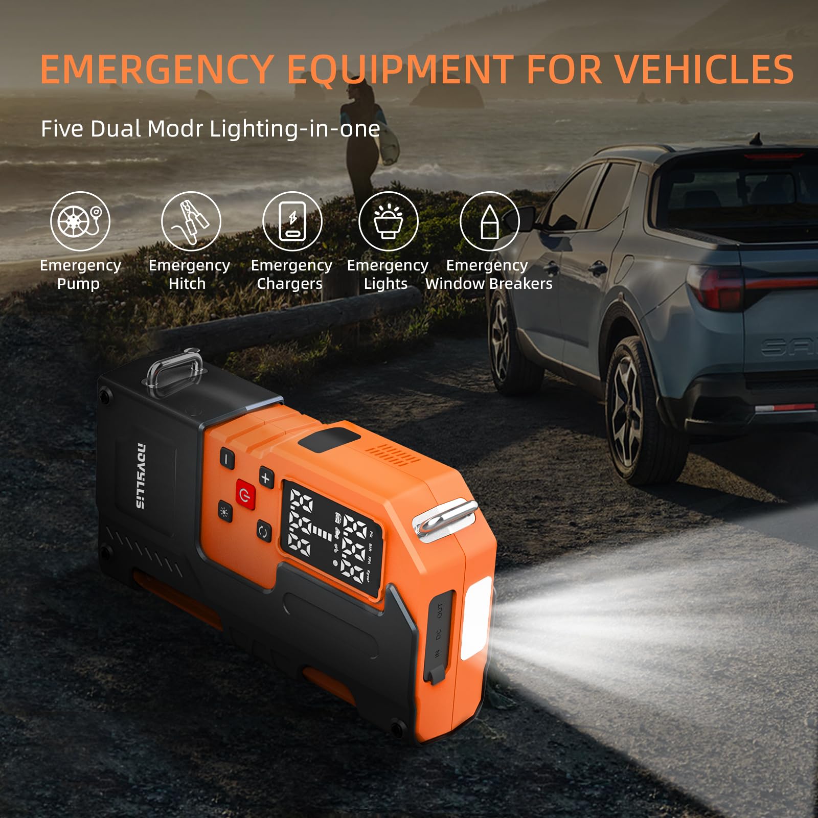 Novyllis 10000mAh power bank charges phones and USB devices on the go.