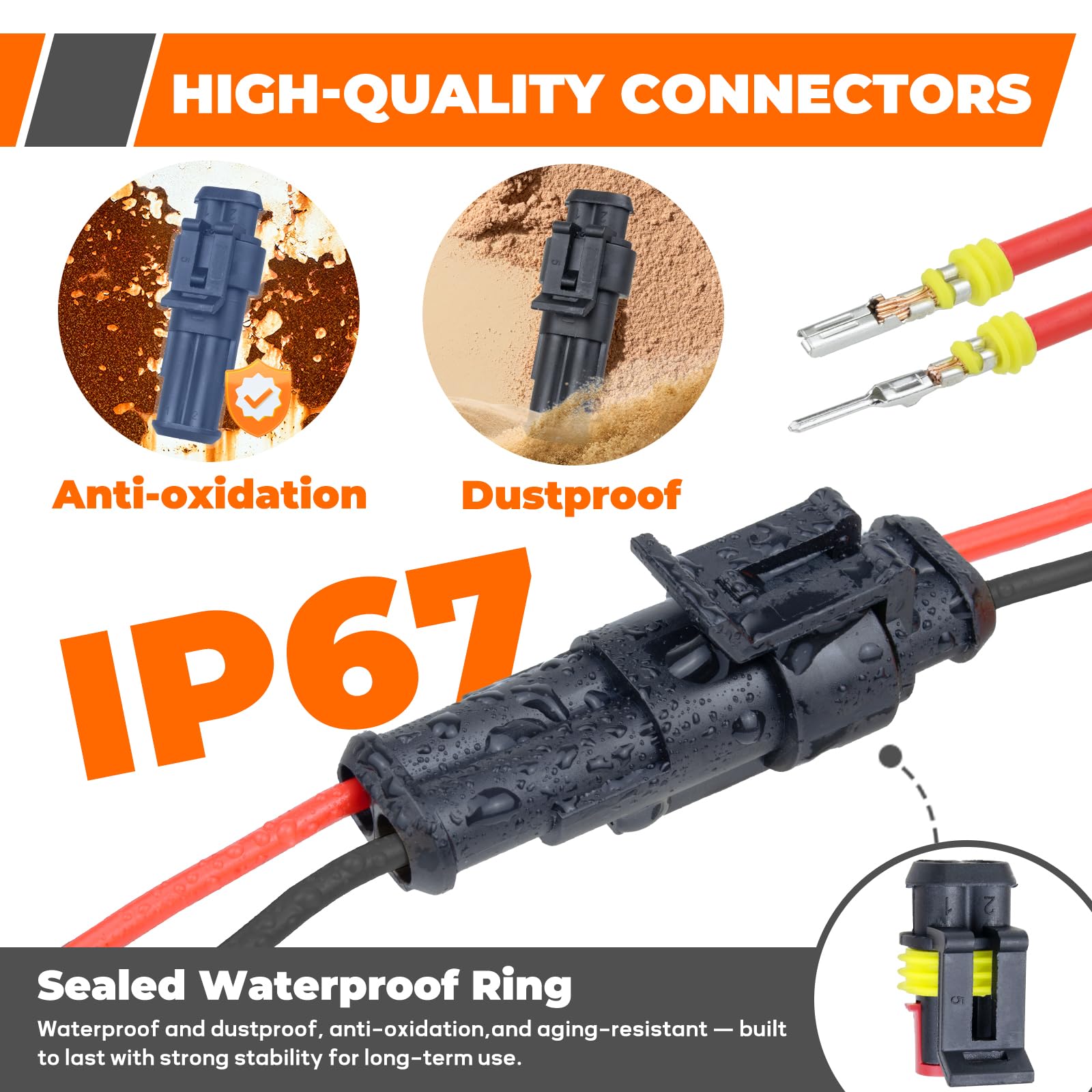 Noxtren IP67 waterproof connectors withstand weather and dust