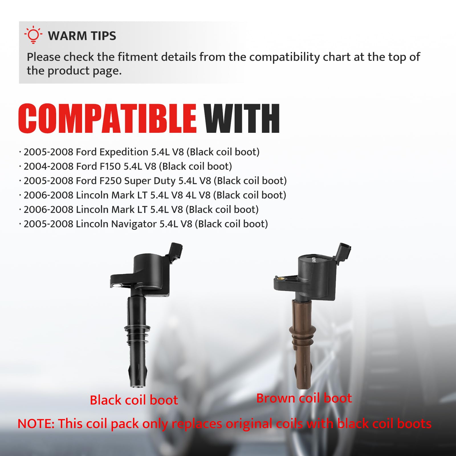 NPAUTO black boot coils provide sturdy fit for compatible engines