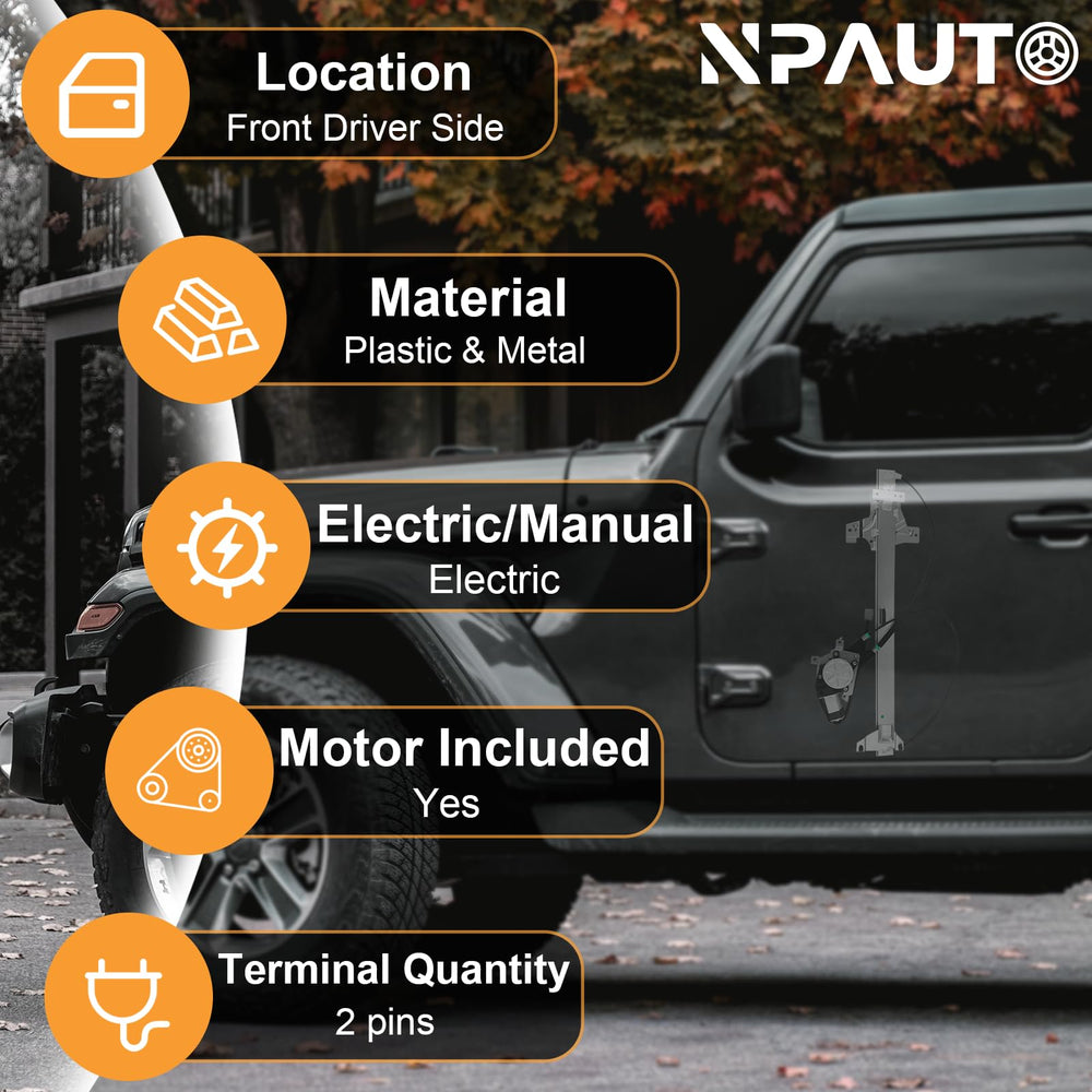 NPAUTO front driver window regulator with motor for Ford E-150 Club Wagon left side ensures smooth operation