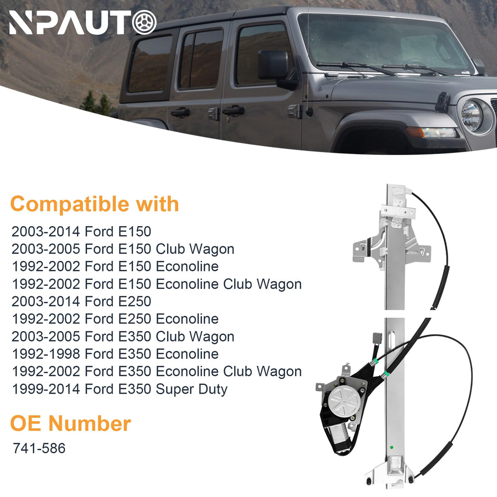NPAUTO front driver window regulator with motor for Ford E-250 left side ensures smooth operation