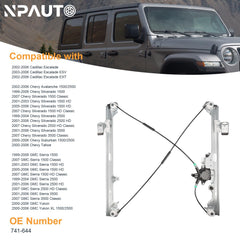NPAUTO front left regulator with motor for Tahoe 2000-2006 delivers quiet, consistent lift.
