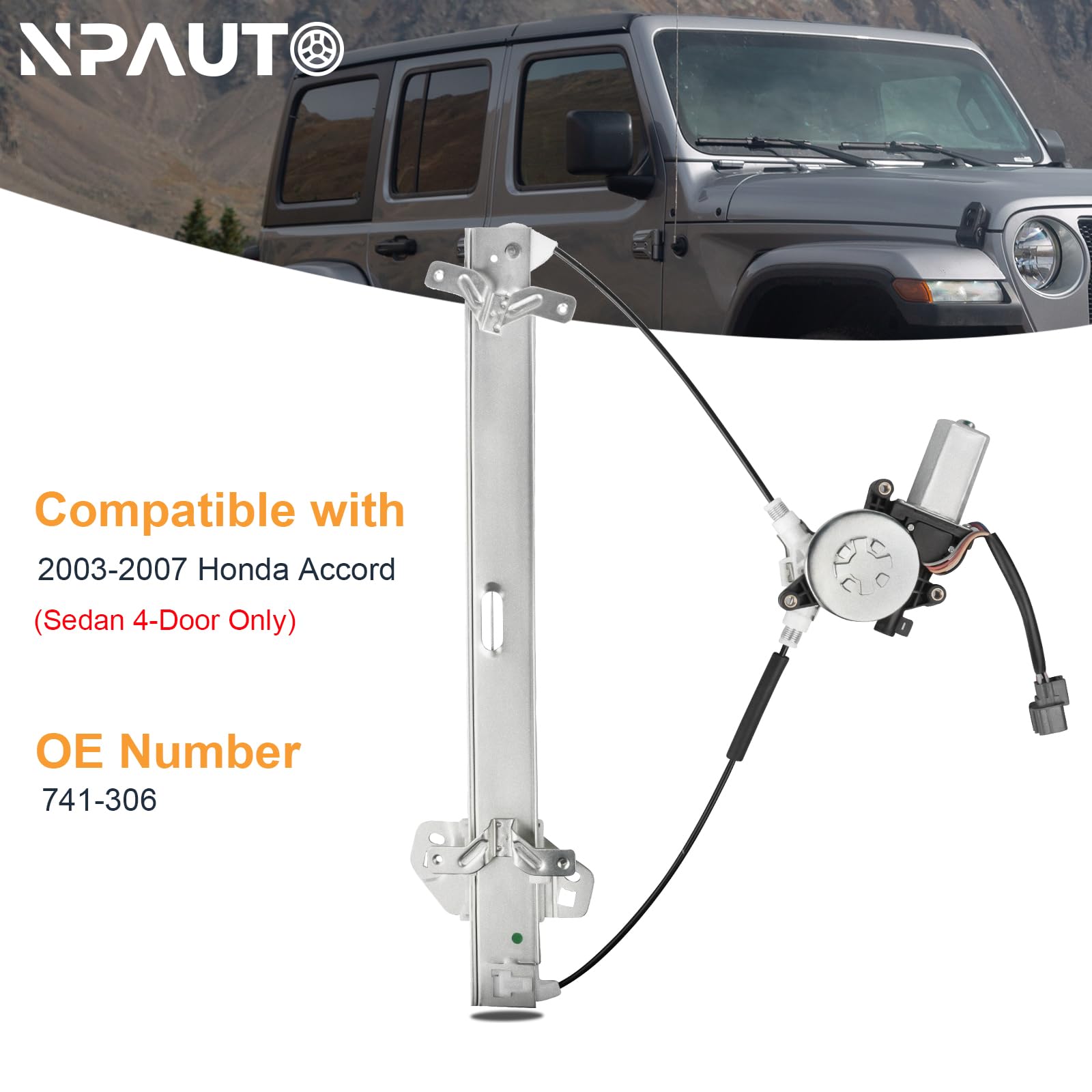 NPAUTO front left window regulator for Honda Accord 2003-2007
