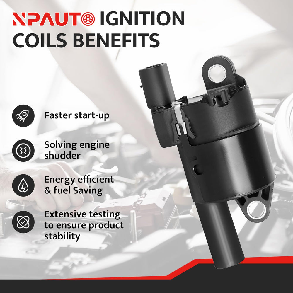 NPAUTO ignition coils side view, rugged build and dependable fit