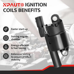 NPAUTO ignition coils side view, rugged build and dependable fit