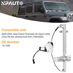NPAUTO front left regulator for Jeep Grand Cherokee WJ, OE-style, reliable operation