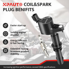 NPAUTO pre-gapped spark plugs included for quick installation and reliable starts