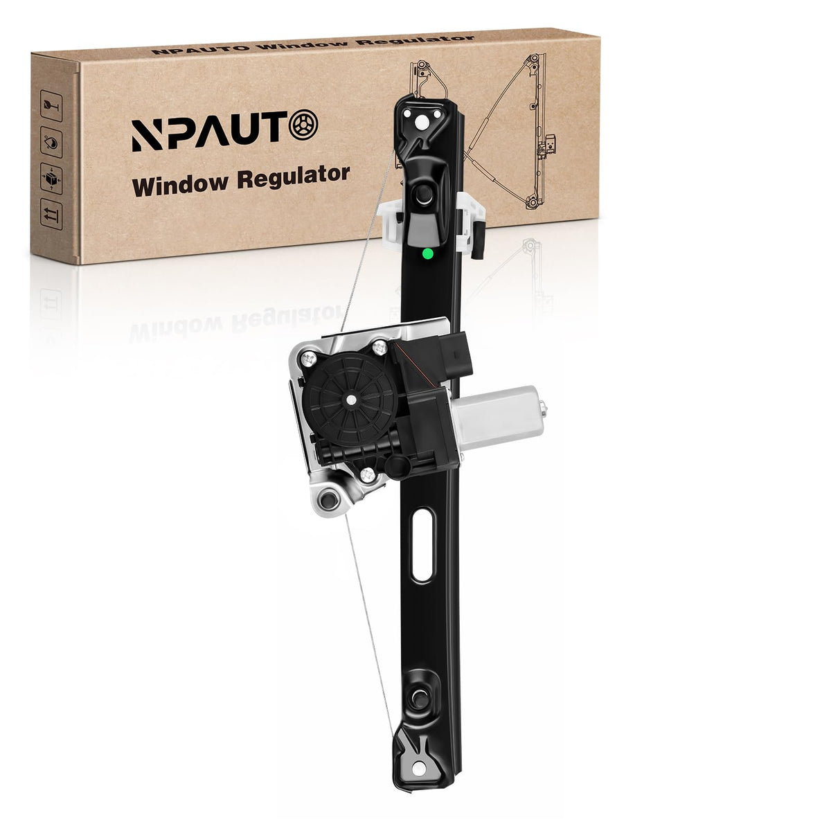 NPAUTO rear driver-side power window regulator motor installed in BMW E90 for smooth operation.