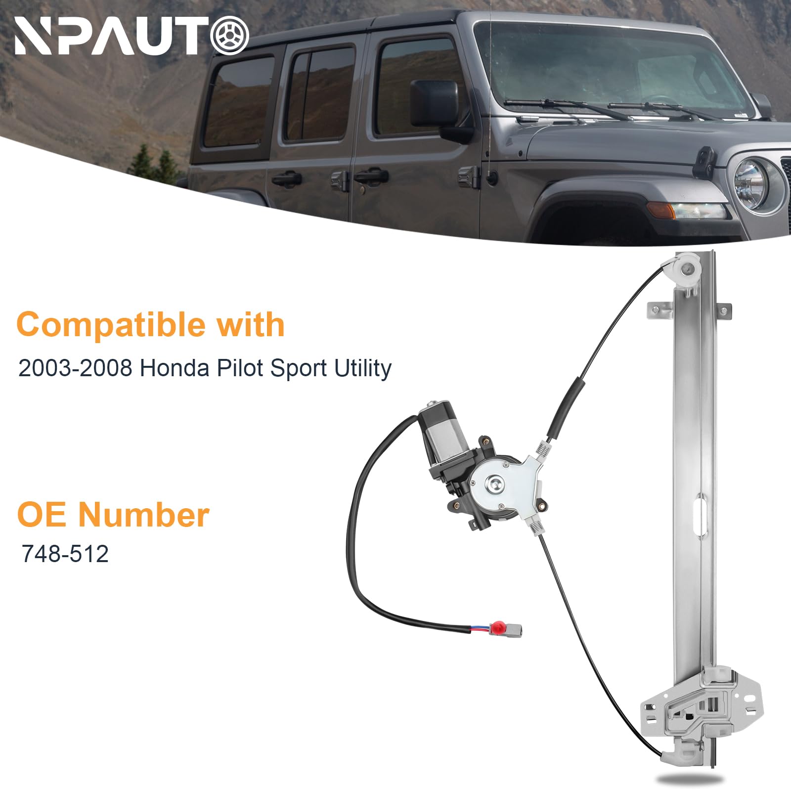NPAUTO regulator motor assembly closeup shows durable components for longevity.