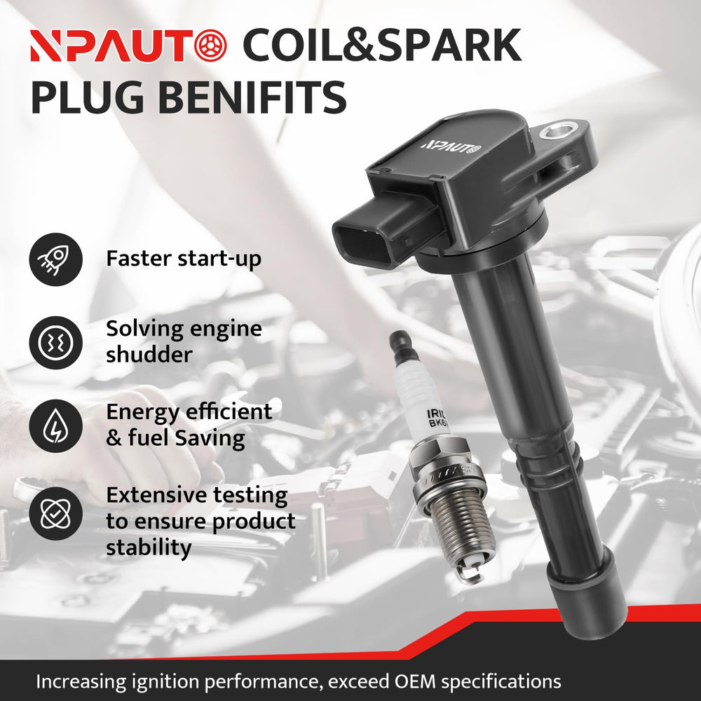 NPAUTO spark plugs 4-pack delivering consistent firing for L4 engines.