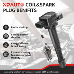 NPAUTO spark plugs 4-pack delivering consistent firing for L4 engines.