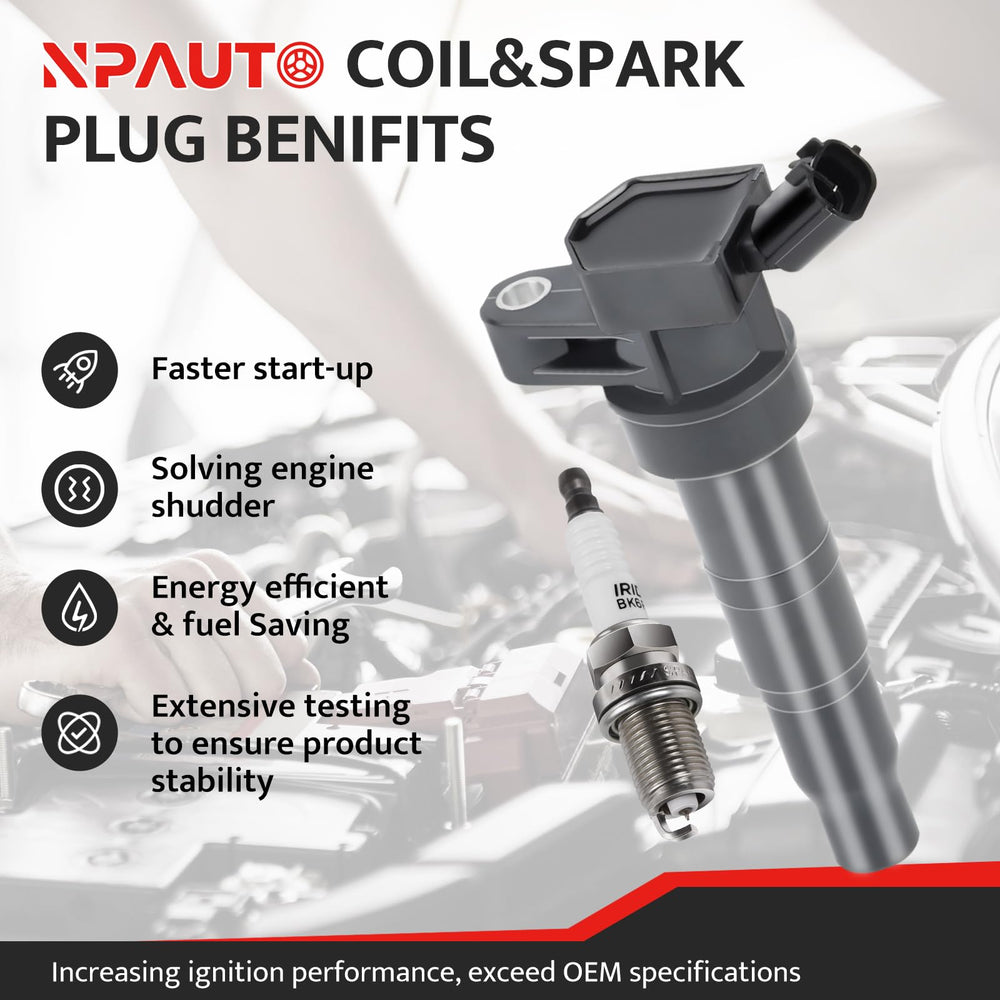 NP Auto spark plugs 4pc kit for smoother starts and combustion