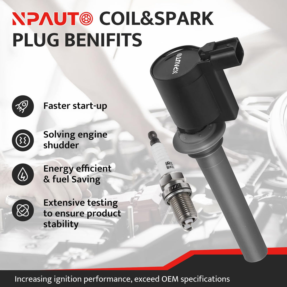NPAUTO six spark plugs set ready for quick installation and timing