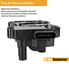 NPAUTO UF434 ignition coil pack installed on engine demonstrates straightforward mounting.