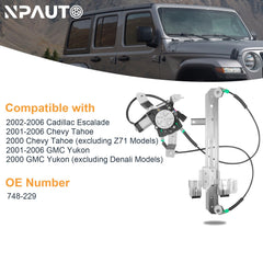 NPAUTO Yukon rear-right regulator motor ensures steady window movement.