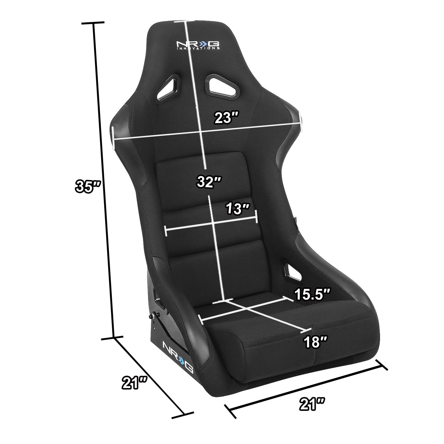 NRG-FRP-301 black seat cover emphasizes sleek appearance and durability.