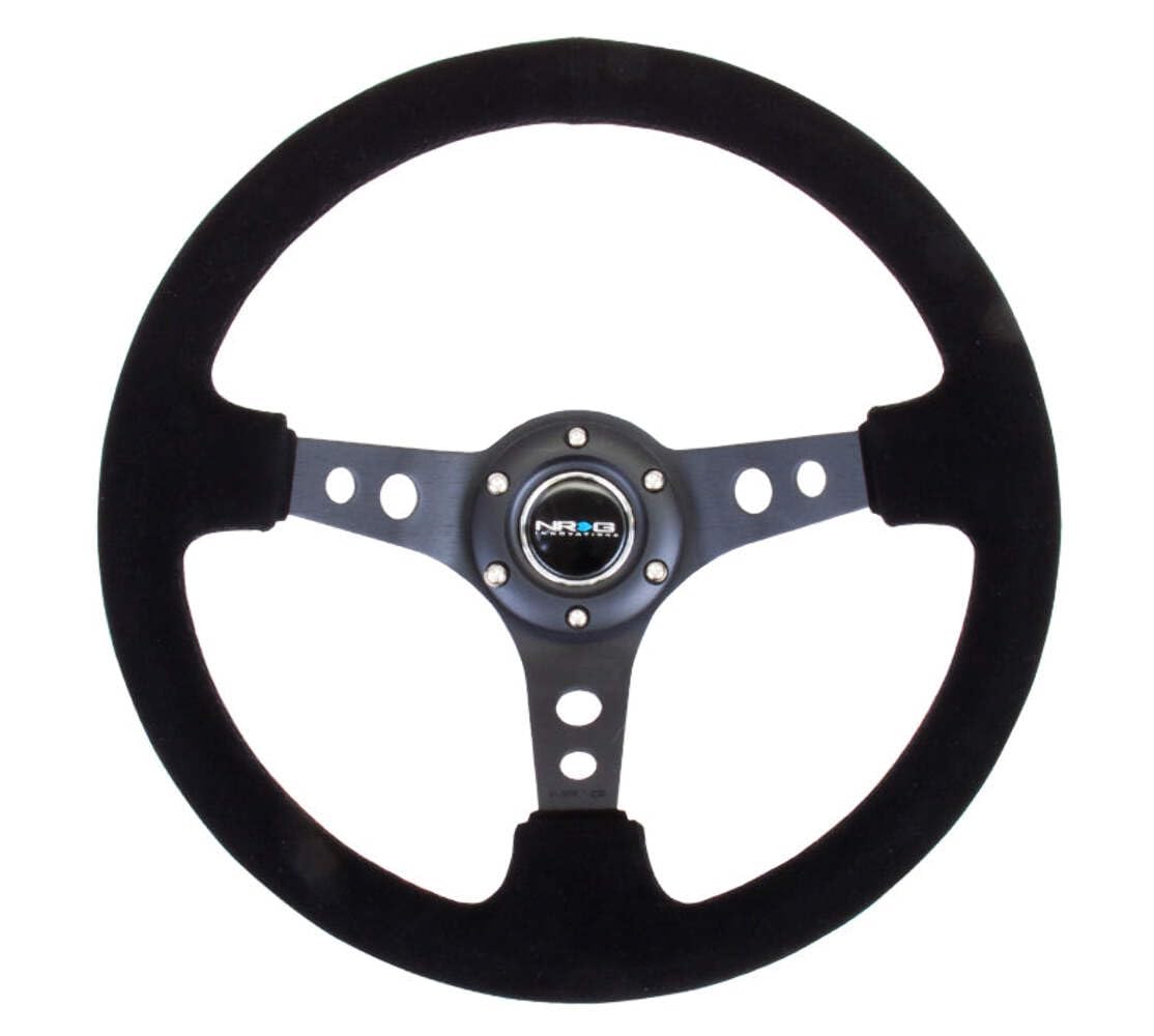 NRG-RST-006-S steering wheel front view showing compact 350mm grip for immersive handling