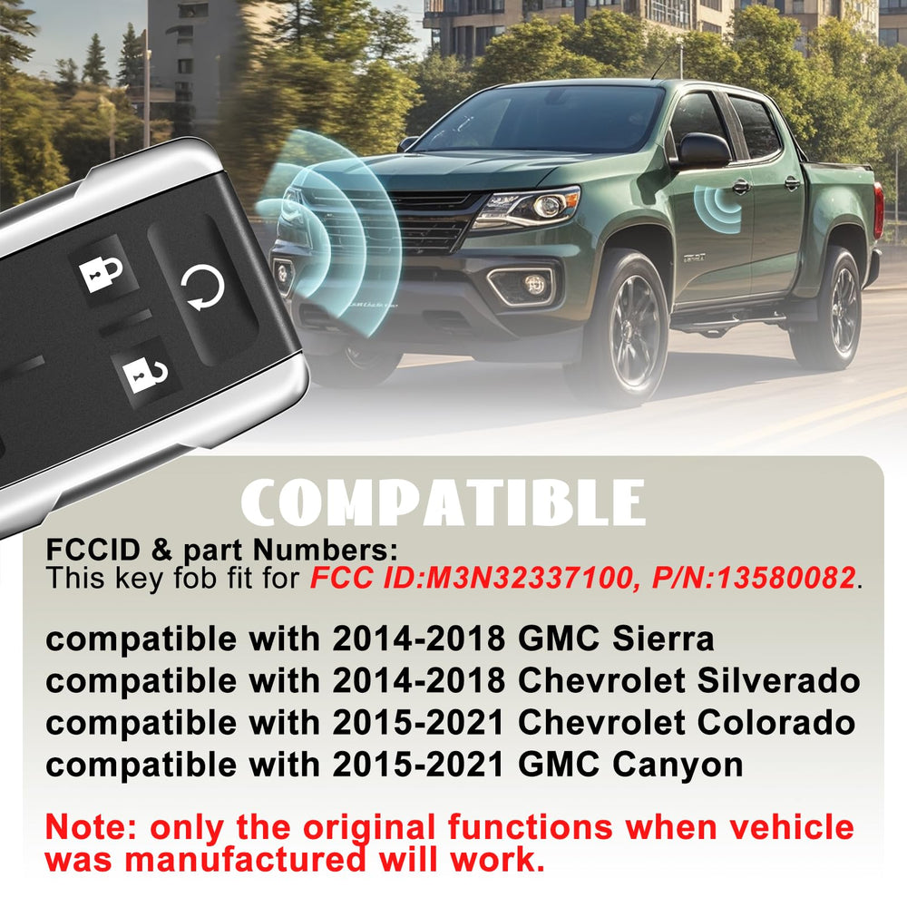 Nrgedzam GMC Sierra compatible fob for 2014-2018