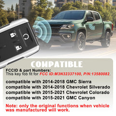 Nrgedzam GMC Sierra compatible fob for 2014-2018