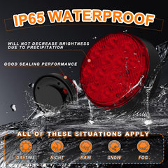 Nrgedzam IP65 waterproof strobe light withstands rain, snow, and dust for durable outdoor safety.