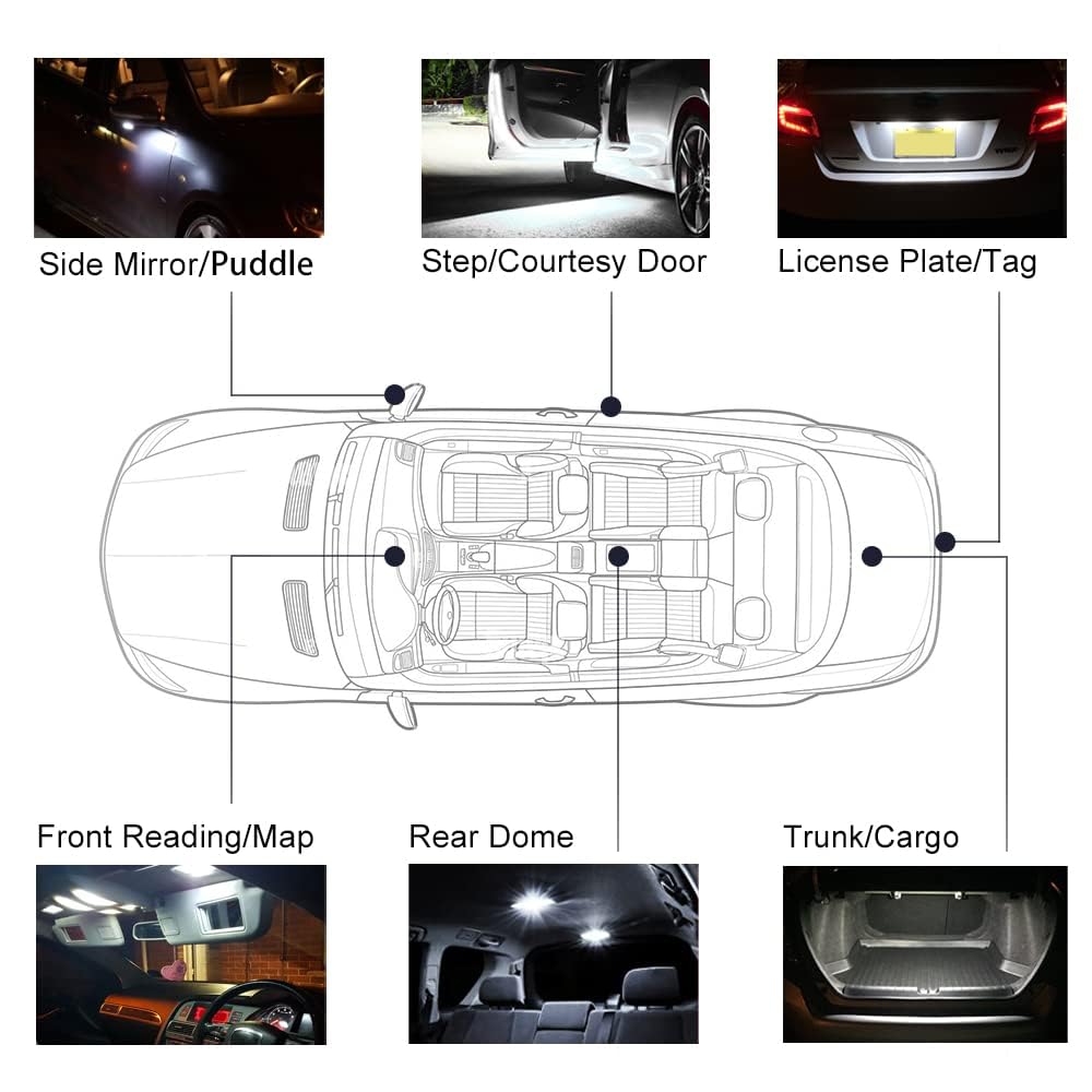nsautolighting 12pc LED interior light for Dodge Ram enhances cabin brightness