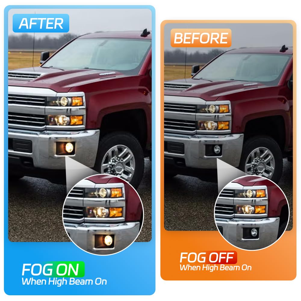 nsautolighting fog-lights-always-on-harness for GMC Sierra 1500 enables simultaneous high and fog lighting