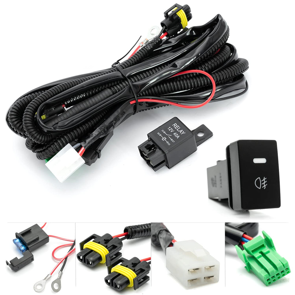 NSLUMO fog light wiring harness with on-off switch for easy fog lighting control