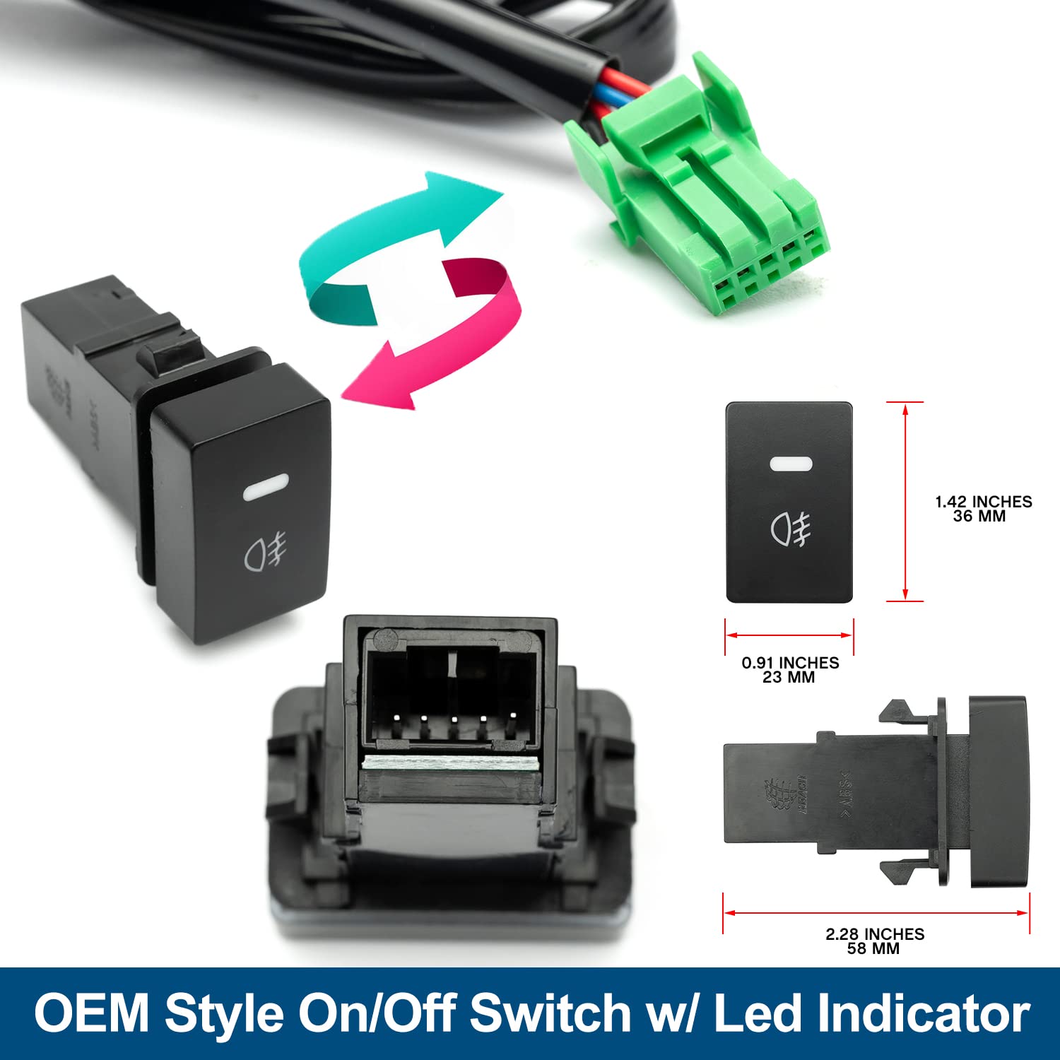NSLUMO LED fog lamps socket assembly for secure connections