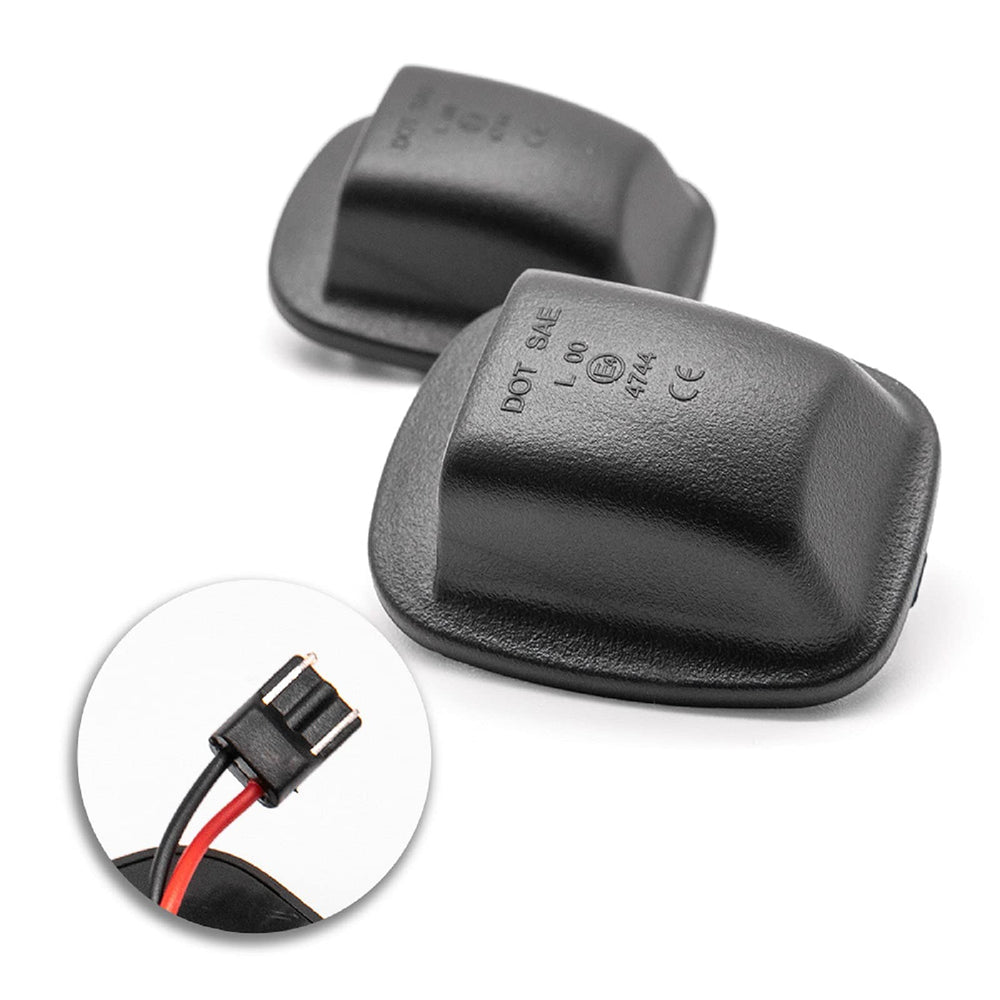 NSLUMO license plate lights demonstrating a plug-and-play upgrade with simple wiring